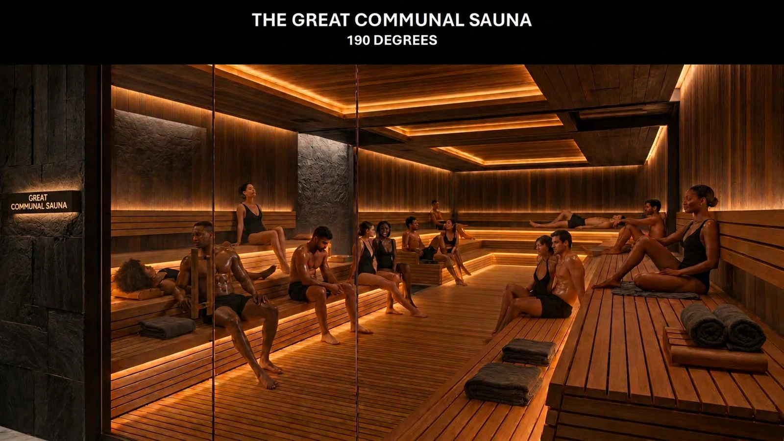 Concept rendering of a warm wood sauna